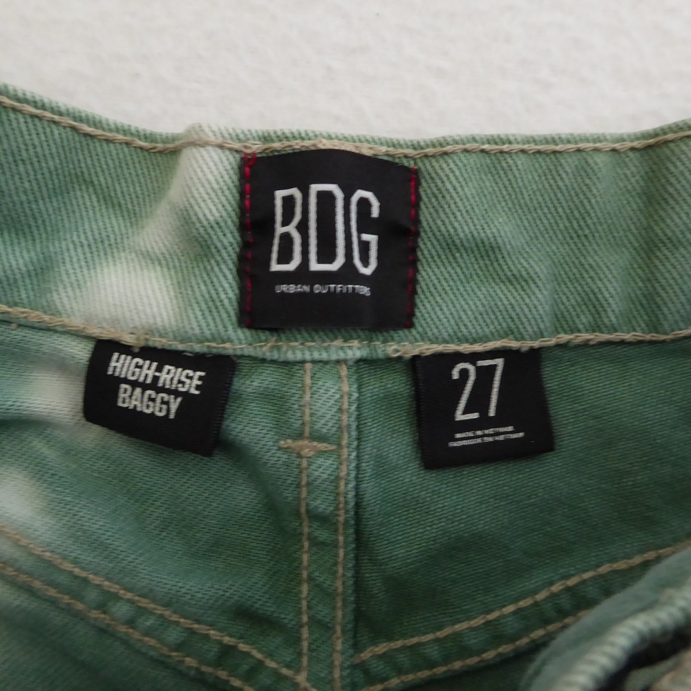 BDG Urban Outfitters Women High Rise Baggy Tie Dye Jean Green Size 27 Denim Y2K - Picture 8 of 10